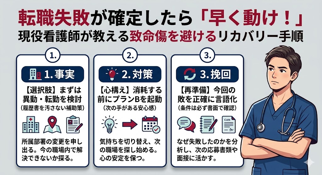 転職失敗が確定したら早く動け。現役看護師が語るリカバリーの手順