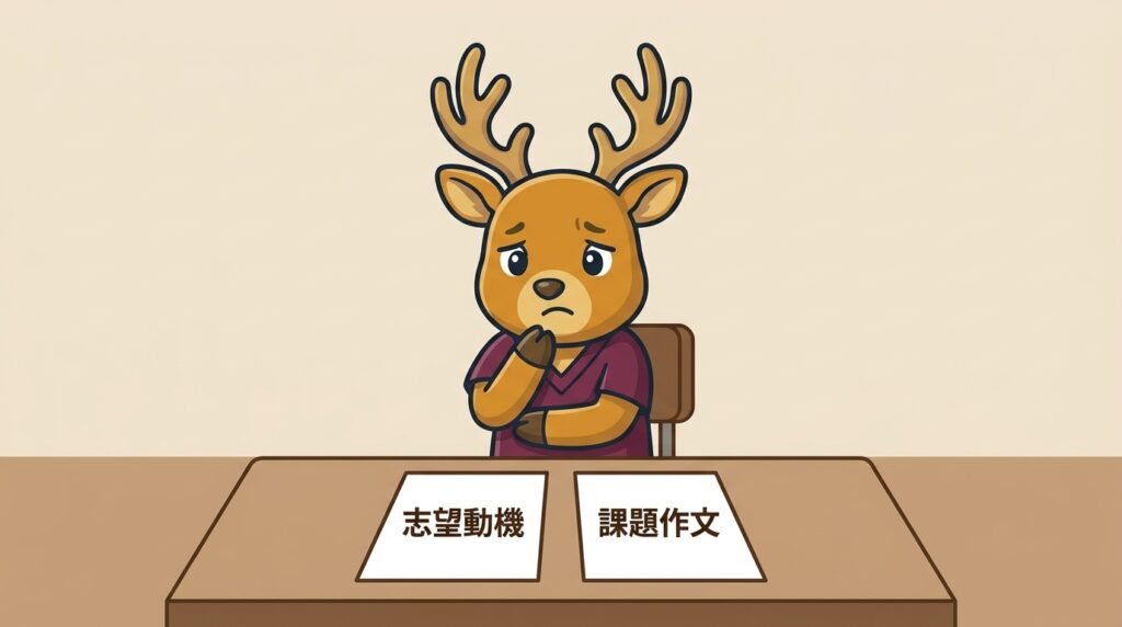 国公立の応募では、志望動機のほかに課題作文があったことを示す図