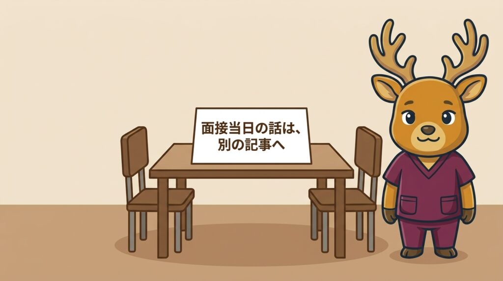 面接当日の詳しい話は別の記事にまとめている、というイメージ図